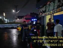 Anggota Polsek Sukasari Laksanakan Patroli KRYD Blue Light / Malam hari di Wilayah Kecamatan Sukasari Kabupaten Sumedang