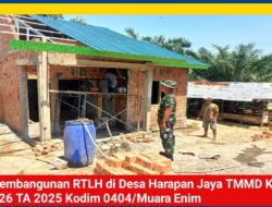 Kodim 0404/Muara Enim Gesa Program RTLH TMMD ke-126, Ibu Hasni dan Keluarga Segera Miliki Rumah Layak Huni