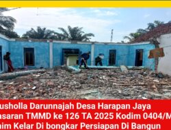 Musholla Darunnajah Desa Harapan Jaya Jadi Sasaran TMMD ke-126 Kodim 0404/Muara Enim, Rehab Total Dimulai