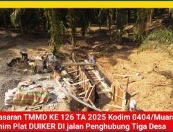 TMMD ke-126 Kodim 0404/Muara Enim Dongkrak Ekonomi Masyarakat dengan Pembangunan Plat Duiker Penghubung Desa