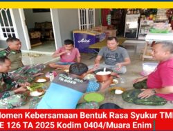 TMMD Satukan Hati, TNI dan Warga Desa Harapan Jaya Rayakan Kebersamaan dengan Makan Bersama