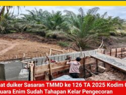 Pengecoran Plat Duiker Program TMMD ke-126 Kodim 0404/Muara Enim Baru Selesai Tahap Pengecoran
