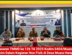 TMMD Kodim 0404/Muara Enim: Masyarakat Desa Muara Harapan Terima Penyuluhan Wawasan Kebangsaan