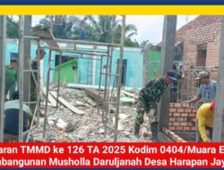 TMMD Kodim 0404/Muara Enim Genjot Pembangunan Musholla Daruljanah, Dukungan Penuh dari Pemerintah Desa