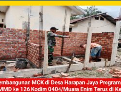 Pembangunan MCK di Desa Harapan Jaya: Program TMMD ke-126 Hadirkan Sanitasi Layak untuk Masyarakat