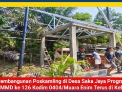 Pengerjaan Pos Kamling di Desa Saka Jaya Terus Dikebut dalam Program TMMD ke-126: Wujud Kemanunggalan TNI dan Rakyat