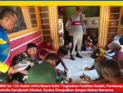TMMD ke-126 Kodim 0404/Muara Enim Tingkatkan Fasilitas Ibadah, Pembangunan Musholla Daruljanah Dikebut, Syukur Diwujudkan dengan Makan Bersama
