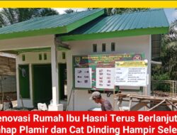 Renovasi Rumah Ibu Hasni Terus Berlanjut : Tahap Plamir dan Cat Dinding Hampir Selesai