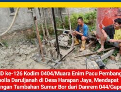 TMMD ke-126 Kodim 0404/Muara Enim Pacu Pembangunan Musholla Daruljanah di Desa Harapan Jaya, Mendapat Dukungan Tambahan Sumur Bor dari Danrem 044/Gapo