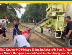 TMMD Kodim 0404/Muara Enim Sediakan Air Bersih, Warga Desa Muara Harapan Sambut Gembira Pembangunan Sumur Bor