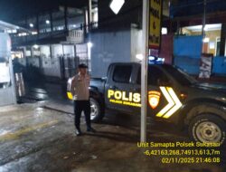 Anggota Polsek Sukasari Laksanakan Patroli Kryd Blue Light / Malam Hari Di Wilayah Kecamatan Sukasari Kabupaten Sumedang