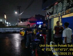 Anggota Polsek Sukasari Laksanakan Patroli KRYD Blue Light / Malam hari di Wilayah Kecamatan Sukasari Kabupaten Sumedang
