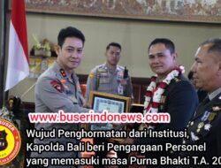 Wujud Penghormatan dari Institusi, Kapolda Bali beri Pengargaan Personel yang memasuki masa Purna Bhakti T.A. 2025