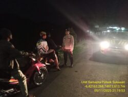 Anggota Polsek Sukasari Laksanakan Patroli Kryd Blue Light / Malam Hari Di Wilayah Kecamatan Sukasari Kabupaten Sumedang