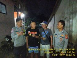 Anggota Polsek Sukasari Laksanakan Patroli KRYD Blue Light / Malam hari di Wilayah Kecamatan Sukasari Kabupaten Sumedang