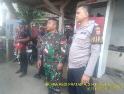 Kapolsek Sukasari Beserta Samapta Kanit Samapta Polsek Sukasari Memberikan himbauan kamtibmas Sebagai langkah preventif demi terciptanya Situasi yang kondusif