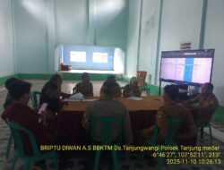 Briptu Diwan Ahmad Sopian melaksanakan kegiatan monitoring perubahan Anggaran RAPBDes Tahun 2025 