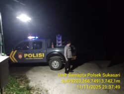 Anggota Polsek Sukasari Laksanakan Patroli Kryd Blue Light / Malam Hari Di Wilayah Kecamatan Sukasari Kabupaten Sumedang
