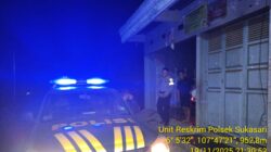 Anggota Polsek Sukasari Laksanakan Patroli KRYD Blue Light / Malam hari di Wilayah Kecamatan Sukasari Kabupaten Sumedang