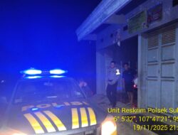 Anggota Polsek Sukasari Laksanakan Patroli KRYD Blue Light / Malam hari di Wilayah Kecamatan Sukasari Kabupaten Sumedang