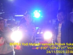 Anggota Polsek Sukasari Laksanakan Patroli KRYD Blue Light / Malam hari di Wilayah Kecamatan Sukasari Kabupaten Sumedang