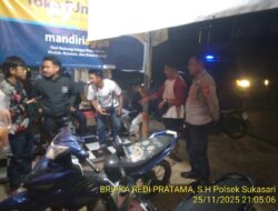 Anggota Polsek Sukasari Laksanakan Patroli KRYD Blue Light / Malam hari di Wilayah Kecamatan Sukasari Kabupaten Sumedang