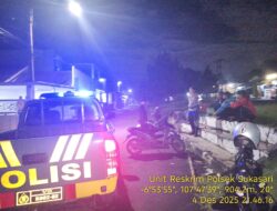 Anggota Polsek Sukasari Laksanakan Patroli KRYD Blue Light / Malam hari di Wilayah Kecamatan Sukasari Kabupaten Sumedang