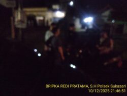 Anggota Polsek Sukasari Laksanakan Patroli KRYD Blue Light / Malam hari di Wilayah Kecamatan Sukasari Kabupaten Sumedang