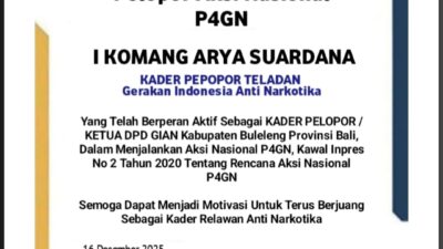 Kader Pelopor dan Teladan GIAN 2025 Jatuh ke Provinsi Bali