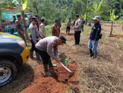 Polres Sumedang Laksanakan Zoom Meeting dan Penanaman Pohon di Lahan Bekas Tambang Jatinunggal