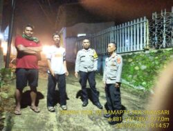 Anggota Polsek Sukasari Laksanakan Patroli KRYD Blue Light / Malam hari di Wilayah Kecamatan Sukasari Kabupaten Sumedang