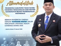 Pemkab Tanah Bumbu Raih UHC Award 2026 Kategori Madya Tingkat Nasional dari Kementrian.