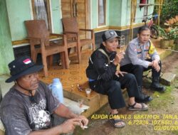 Aipda Dani Santika melaksanakan sambang/silatrahmi Kamtibmas dan dumas keliling dalam rangka BEYOND TRUST PRESISI di wilayah Kec. Tanjungmedar