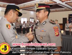 Kapolresta Pimpin Upacara Sertijab dan Penyerahan Jabatan Kasi Humas Polresta