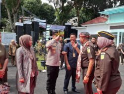 Kapolres Pagar Alam Januar Kencana Setia Persada Sambut Kedatangan Kejati Sumsel
