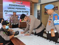 Polres Tanah Bumbu Gelar Tes Urine 177 Personil Polri hasil Negatif Narkoba.