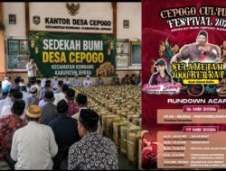 Cepogo Culture Festival 2026: Merawat Tradisi Lewat Rangkaian Sedekah Bumi dan Pentas Budaya