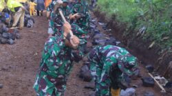 Sertu Soleh Permana : Berkontribusi Aktif Dalam Pembangunan Jalan TMMD KE-128 di Ds Mekarmulya 