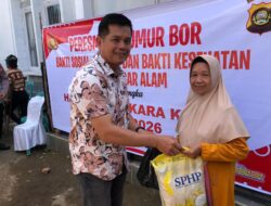 Kapolres Pagar Alam Resmikan Sumur Bor Dan Bagikan Sembako Gratis Warga Simpang Petani