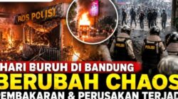 Hari Buruh di Bandung Berubah Chaos, Diduga Segerombolan Berbaju Hitam Lakukan Pembakaran & Perusakan