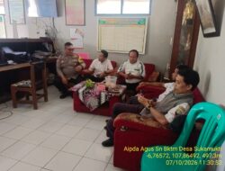 Bhabinkamtibmas Desa Sukamukti Sambang ke Kantor Desa Sukamukti