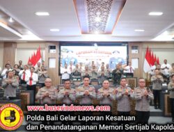 Polda Bali Gelar Laporan Kesatuan dan Penandatanganan Memori Sertijab Kapolda Bali