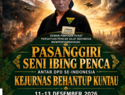 PPSI Akan Menggelar Pasanggiri Seni Ibing Penca dan Kejurnas Behantup Kuntau, Targetkan Rekor MURI 12 Ribu Pesilat
